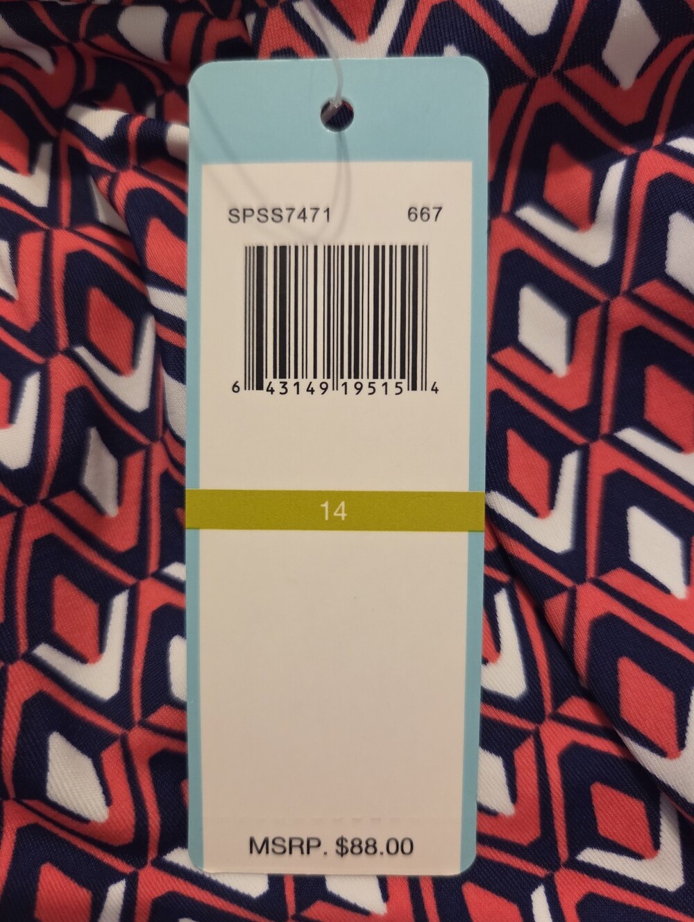 Geometric Pattern Tankini Top - Picture 7 of 8